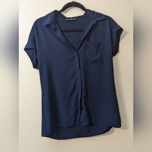 Dark Blue Button-up Blouse